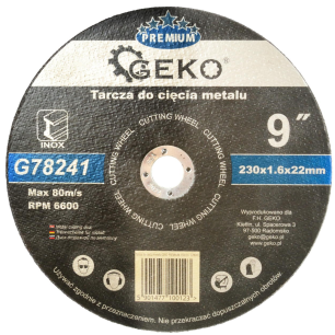 Tarcza do cięcia metalu GEKO PREMIUM 230x1.6 Inox
